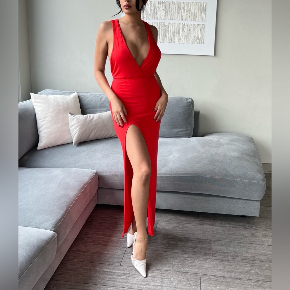 Erika Deep V Jersey Maxi